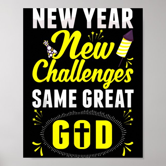 Kristalligt Gott Nytt År Nya Utmaningar Samma Stor Poster (Framsidan)