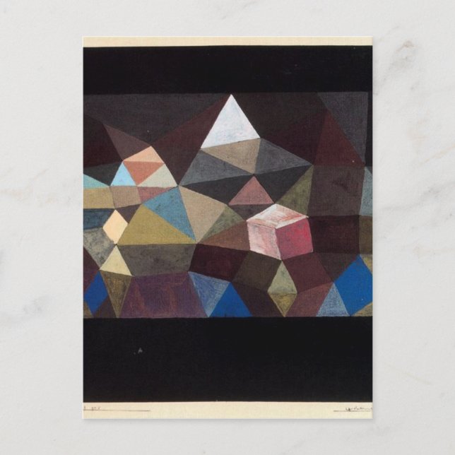 Kristallint liggande av Paul Klee Vykort (Framsida)