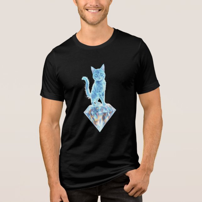 Kristallkatt på diamant T-shirt (Framsida)