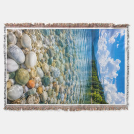 Kristallklart Bergsjöns Pebble-strand Filt