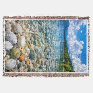 Kristallklart Bergsjöns Pebble-strand Filt