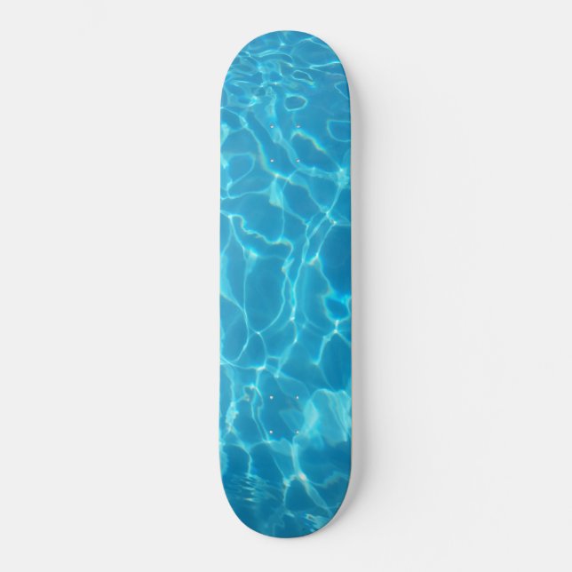Kristallklart blå poolvatten mini skateboard bräda 18,5 cm (Framsida)