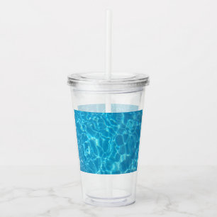 Kristallklart himmelblått poolvatten take away mugg