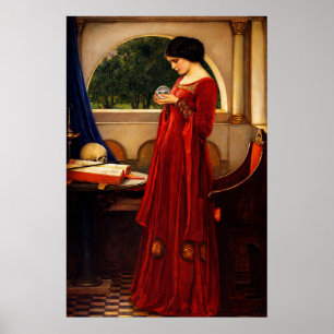 Kristallklotet av John William Waterhouse Poster