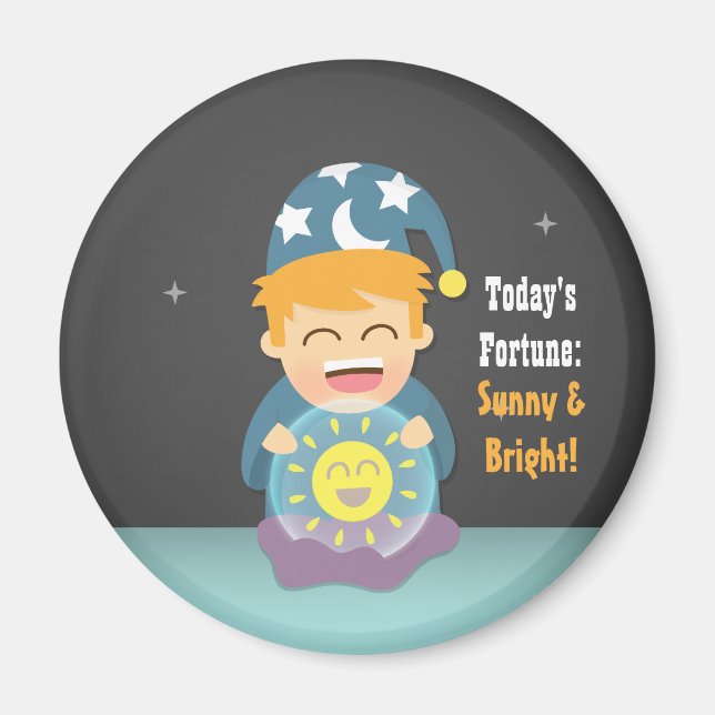 Kristallkula Spådomskvinna Tänk Positivt Magnet (Framsidan)