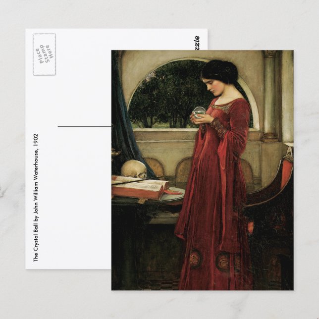 Kristallkulan av John William Waterhouse Vykort (Fram/baksida)