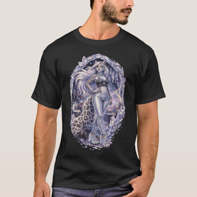 Kristallpunk snöleopard t shirt (Framsida)