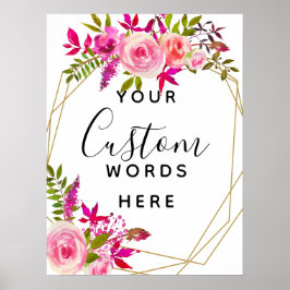 kristallRosa Peach Ro skapar din egen anpassningsb Poster