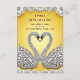 💍 Kristallsvanpar Glamör Dekor Stil🌸 Tilläggskort