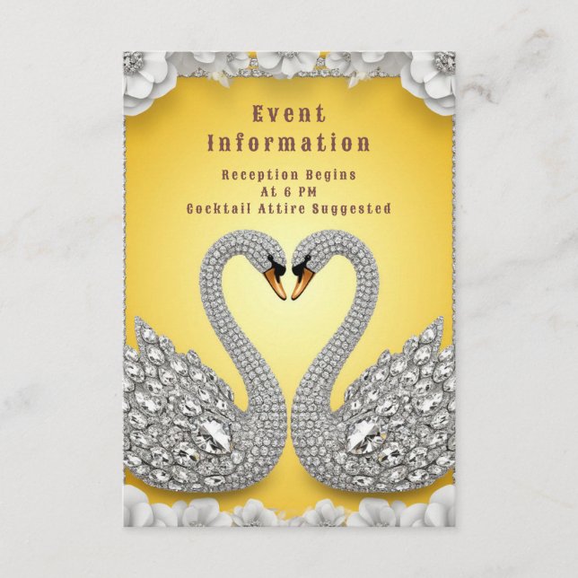 💍 Kristallsvanpar Glamör Dekor Stil🌸 Tilläggskort (Framsida)