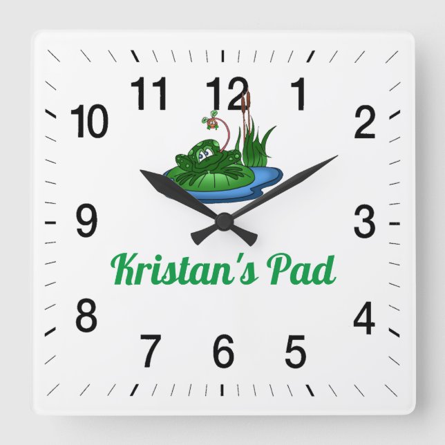Kristan's Pad Square Wall Clock Fyrkantig Klocka (Framsida)