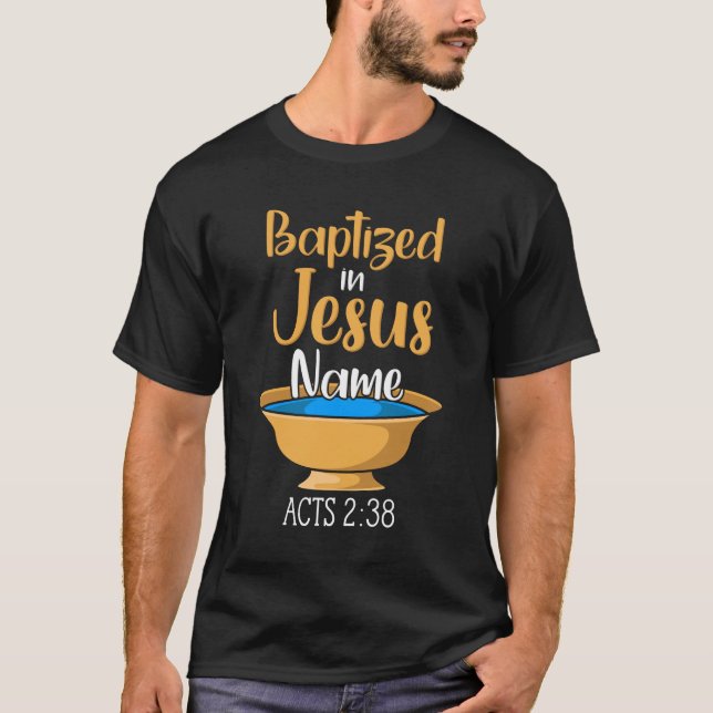 KRISTBAPTISM Baptized in Kristus Acts 2:38 T Shirt (Framsida)