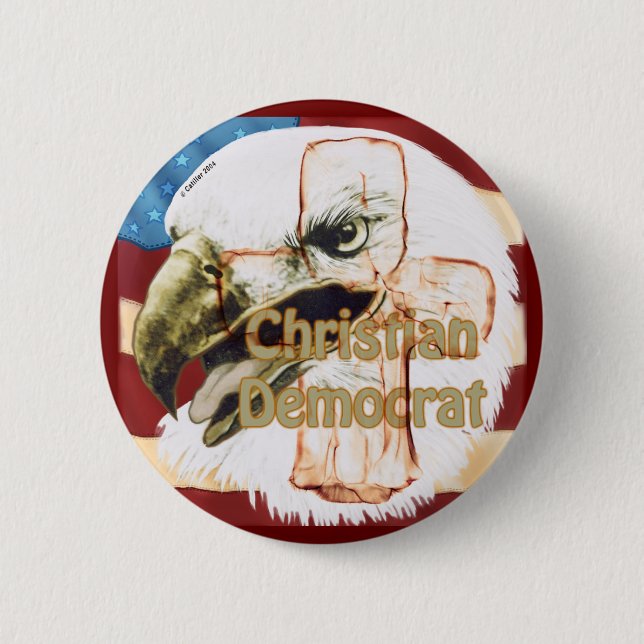 Kristdemokrata rund stift knapp (Framsida)