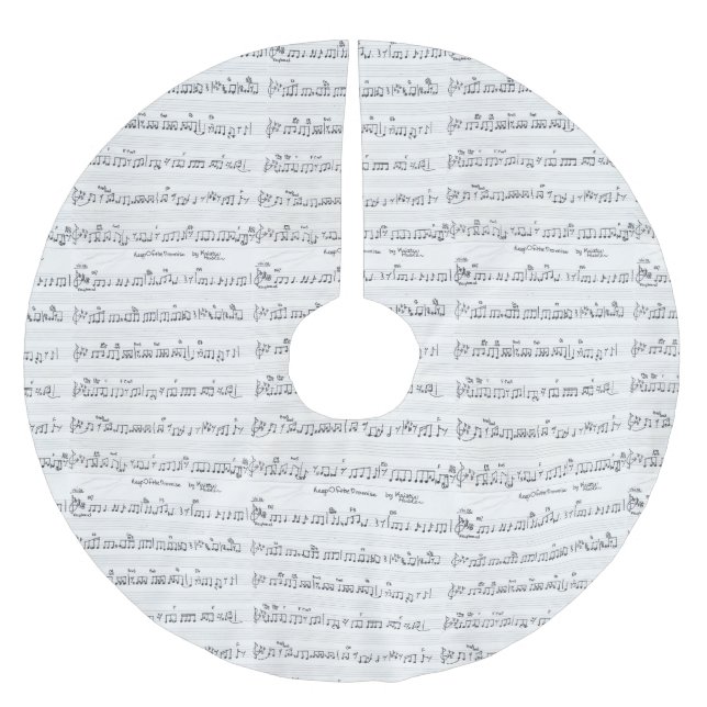 Kriste Hublers Lakan Music träd skirt Julgransmatta Borstad Polyester (Framsidan)