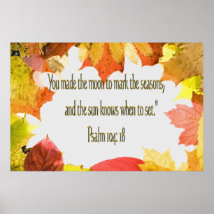 Kristen affisch- eller tryckhöst löv för Psalm 104 Poster