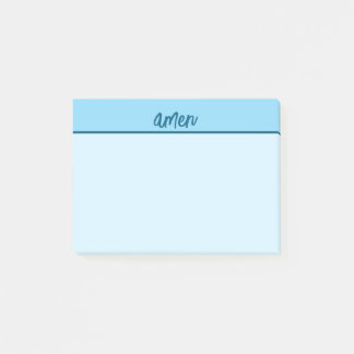 Kristen AMEN Klistermärke Blå Typologi Konst Post-it Block