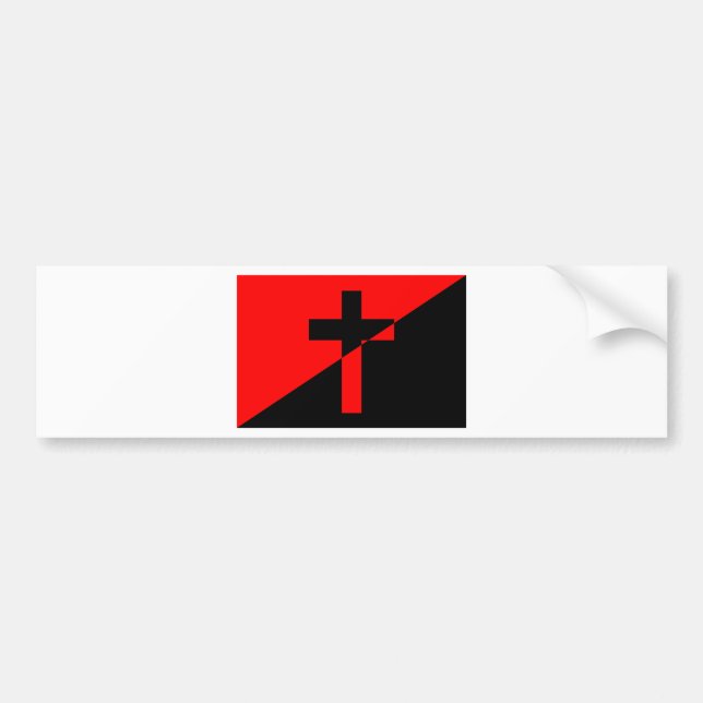Kristen Anarkist Anarki Kristendom Flagga Bildekal (Framsidan)
