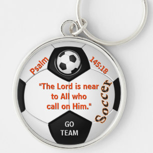 Kristen anpassadefotboll Keychains DIN TEXT Rund Silverfärgad Nyckelring