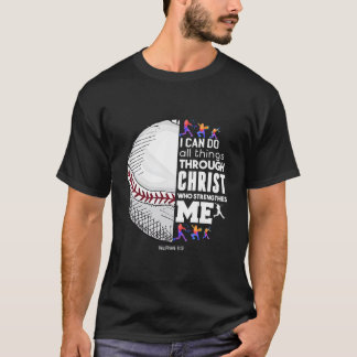 Kristen baseboll jag kan göra alla saker genom Kri T Shirt