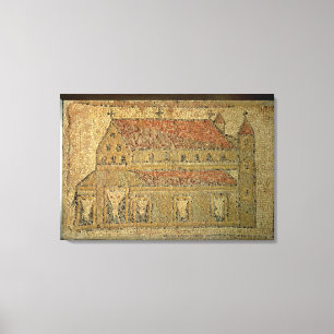 Kristen basilica, mosaiktrottoar, romersk period, canvastryck