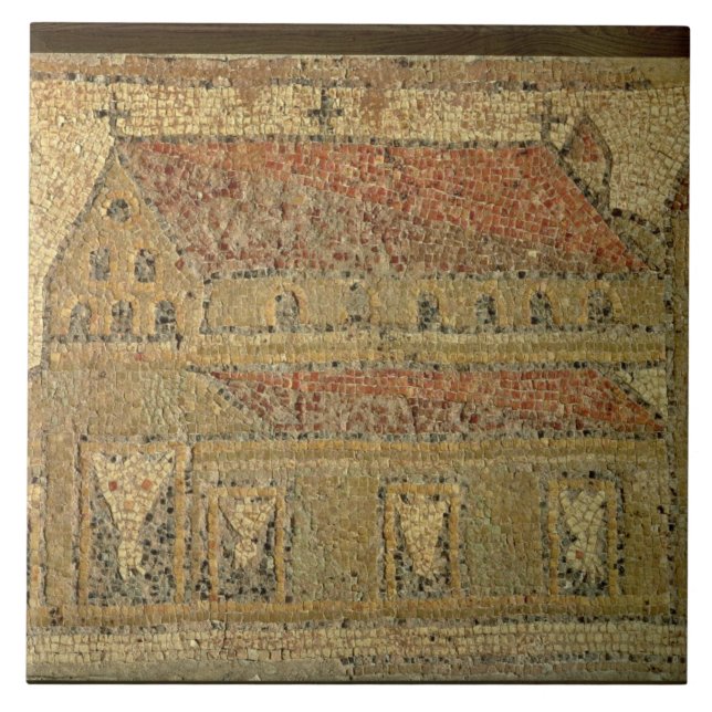 Kristen basilica, mosaiktrottoar, romersk period, kakelplatta (Framsidan)
