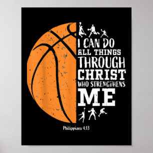 Kristen basketboll S män pojkar barn religiös Gif Poster