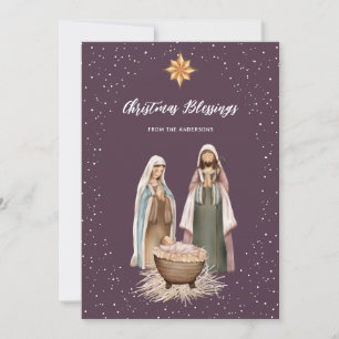 Kristen bebis Jesus julkrubba scen religiös Julkort