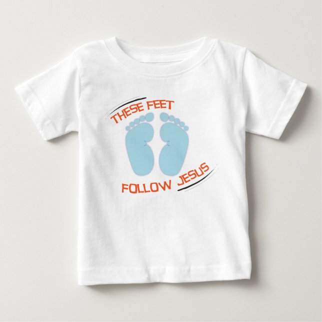 Kristen bebist-skjorta: Följ Jesus Tee Shirt (Framsida)