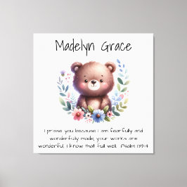 Kristen bibelvers anpassad baby barnkammare vägg canvastryck