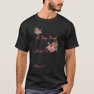 Kristen bibelvers citat Ros retro T Shirt