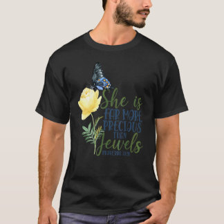 Kristen bibelvers Hon är mycket mer värdefull än T Shirt