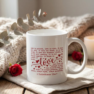 Kristen bibelvers inspirerande Alla hjärtans dag Kaffemugg