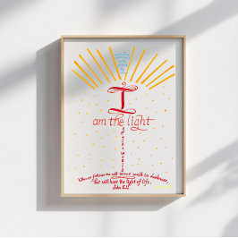Kristen bibelvers Jesus Johannes 8 12 Poster