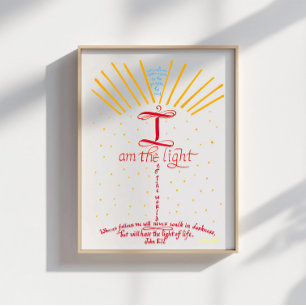 Kristen bibelvers Jesus Johannes 8 12 Poster