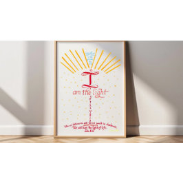 Kristen bibelvers Jesus Johannes 8 12 Poster