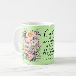 Kristen bibelvers Psaltaren Blommig kaffemugg