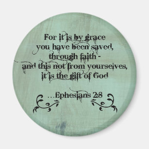 Kristen bibelVerseEphesians 2:8 Magnet