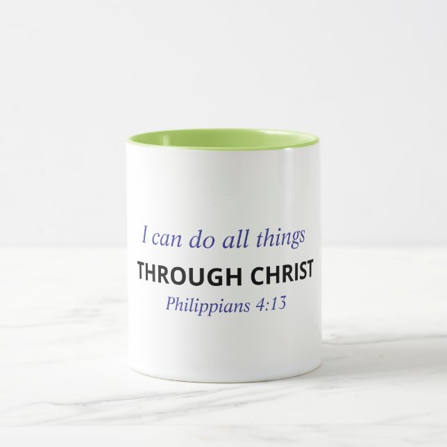 Kristen Bibelversmugg - Filipperbrevet 4:13 Mugg (Center)