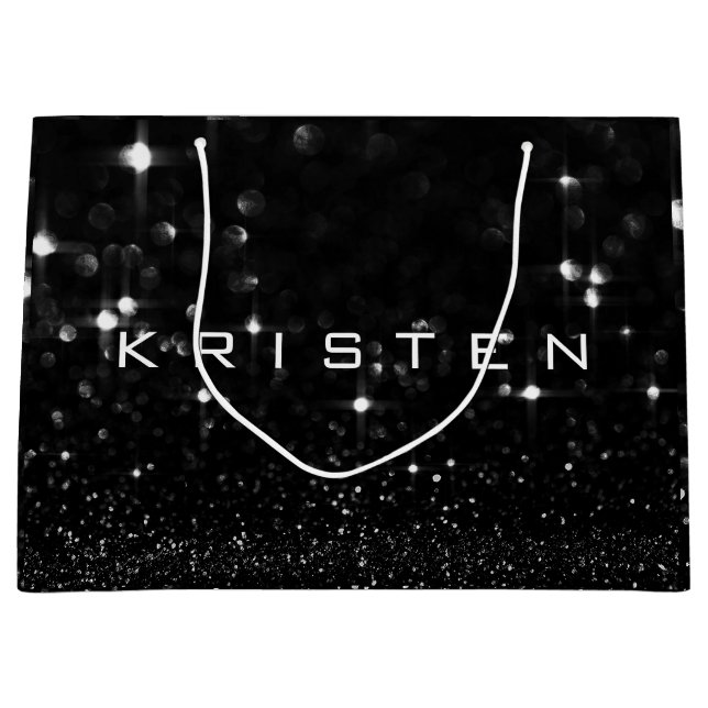 Kristen Black White Glitter Favor Spark (Framsidan)