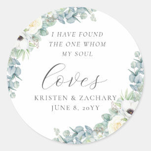 Kristen Blommigt Greenery Christian Wedding Favor Runt Klistermärke