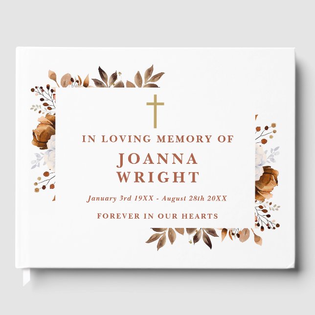 Kristen Blommigt i Loving Memory Funeral Gästböcker (Framsida)