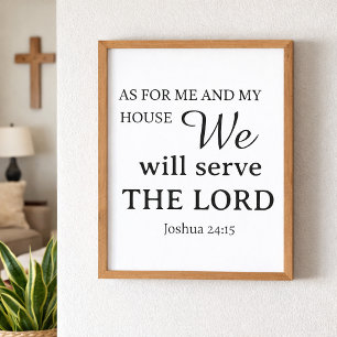 Kristen bön Joshua 24:15 Mall Poster