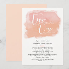 Kristen bröllopvattenfärgkorall skuggar inbjudningar