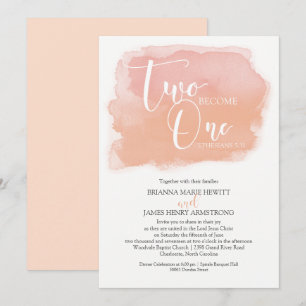 Kristen bröllopvattenfärgkorall skuggar inbjudningar