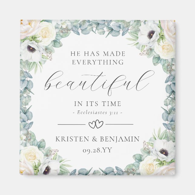 Kristen Christian Wedding Favors Bible Verse Magnet (Framsidan)