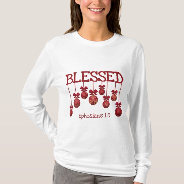 kristen | CHRISTMAS BAUBLES | BLESSED T Shirt (Framsida)