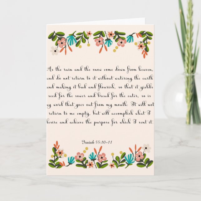 Kristen citationsteckenkonst - den Isaiah 55:10 - Helgkort (Framsida)
