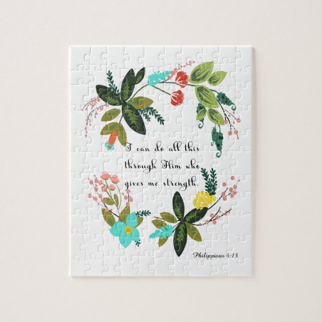 Kristen citationsteckenkonst - Philippians4:13 Pussel (Vertikal)