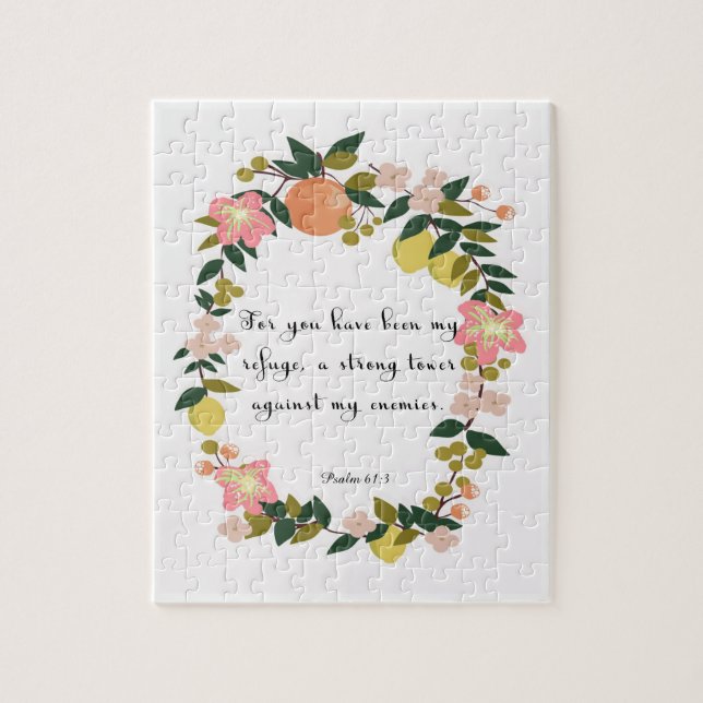 Kristen citationsteckenkonst - Psalm61:3 Pussel (Vertikal)
