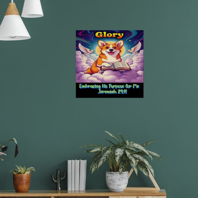 Kristen Corgi som omfamnar sitt syfte för mig Poster (Vardagsrum 1)